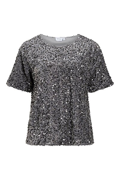VILA Oberteil mit kurzen Ärmeln VIFAITH Pailletten