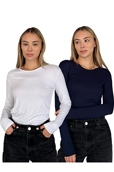 RDK Giyim Set de guler rotund body cu mâneci lungi pentru femei bumbac moale ...