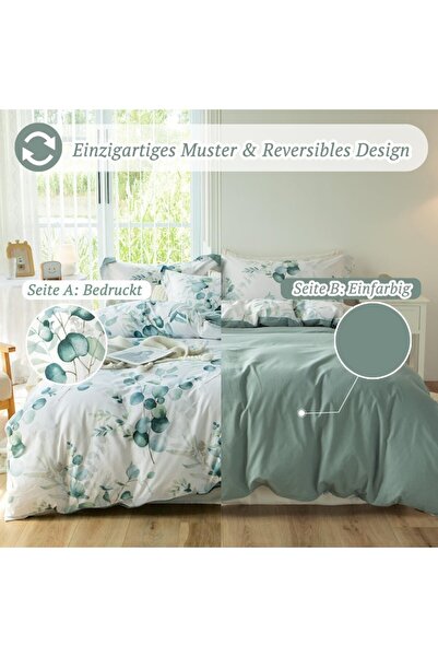 MILDLY Bed linen set for 2, 4-piece cotton, 220x240 cm, 2 pillowcases 80x80 cm - Lilia print