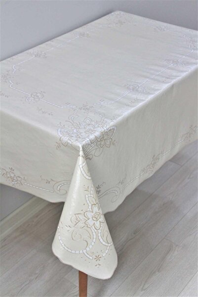 DedeEvTekstil Τραπεζομάντιλο 120x150 ετοιμασμένο για χρήση με επικάλυψη μεμβράνης, σβηστό μεμβράνη PVC 8550-1film