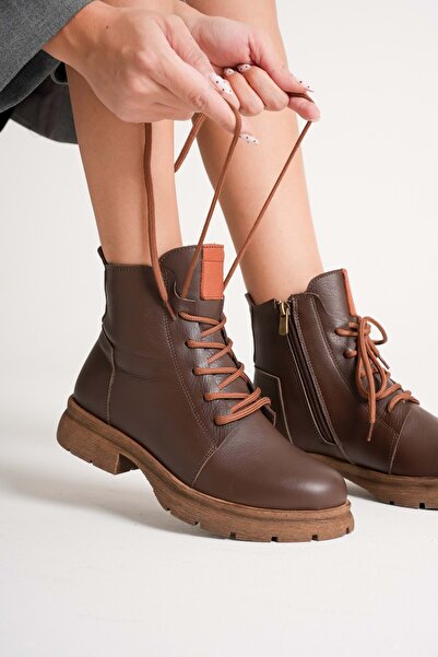 ANALİN SHOES Cizme casual pentru femei din piele naturală cu fermoar și șiret...