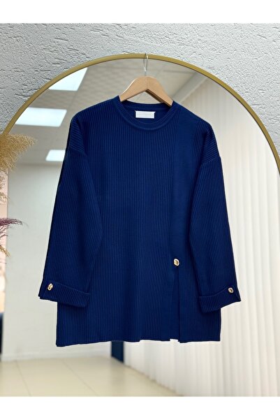 BENAHOLL Плетена туника Celuna с копчета на ръкавите и разрез отпред - KR5005...