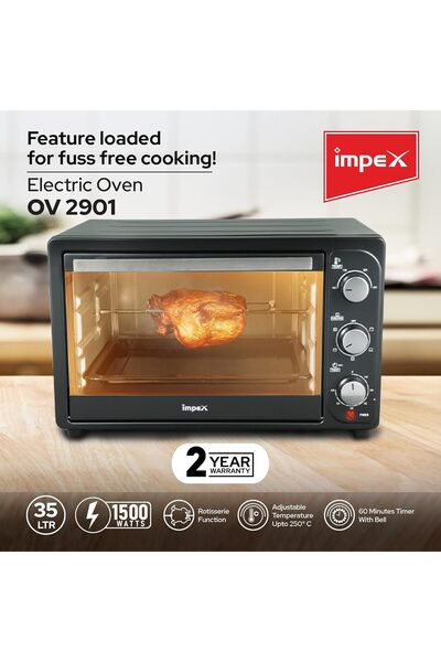 İMPEX OV-2901 35 Litre Oven Toaster Grill with Convection & Rotisserie (Black)