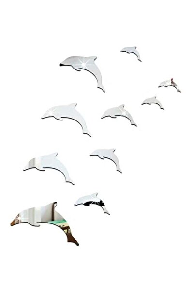 sharpdo مجموعة ملصقات مرآة حائط من 10 قطع، مجموعة ملصقات حائط على شكل سمكة لل...