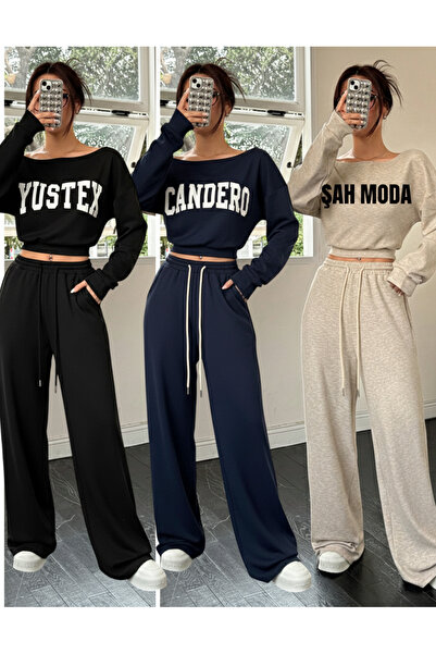 yx yustex sport Γυναικεία χειμερινή φόρμα 3 τεμαχίων σε μαύρο + γκρι + μπλε ν...