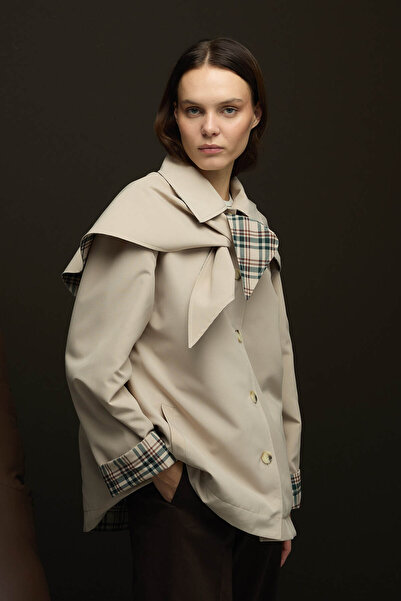 SENA GÜVEN Alba Çift Taraflı Trençkot Taş