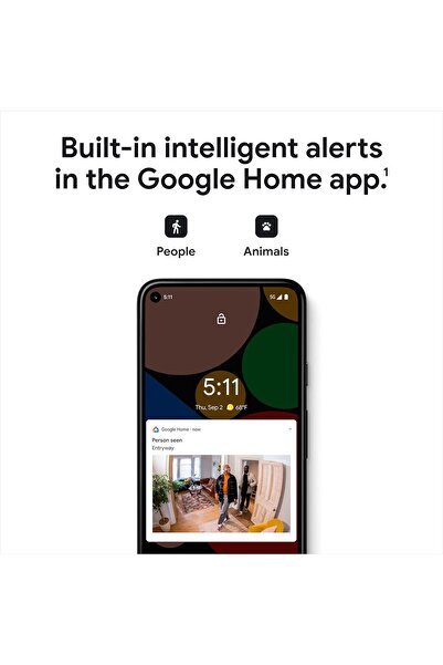 Google Nest Cam 2nd Generation Indoor Wired GA01998-US Snow