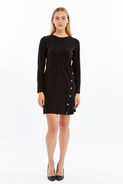 Maison La Femme Rochie de damă cu mâneci lungi din țesătură modal cu material...