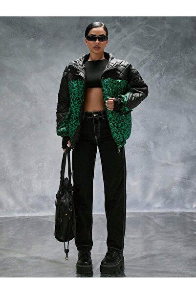 BORCKA TEKSTİL Desenli Kapitone Kadın Mont