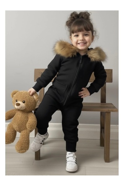 Tinypeople Hooded Fur Thick Winter Jumpsuit Unisex