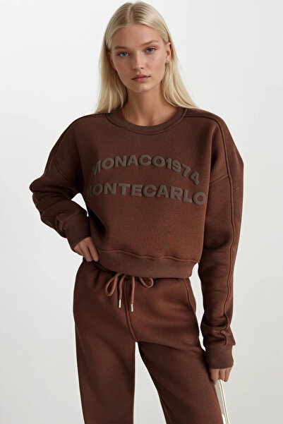 Black Fashion Elastic Waistband Trousers Brown Bottoms