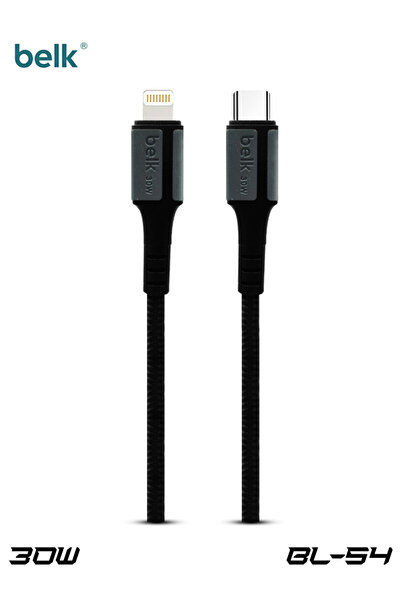 Belk كابل بيانات BL-S4 من Type-C إلى Lightning PD بقوة 30 واط بطول 120 سم - ش...