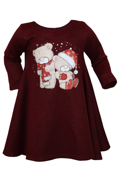 Atelier Anca Socolovschi Rochie vișinie pentru fete cu model de iarnă/Crăciun...