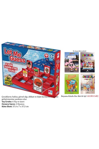 Ks Games Classic Guessing Box Game and the Gumball Licensed 4-Piece Coloring Book with 16 Pages