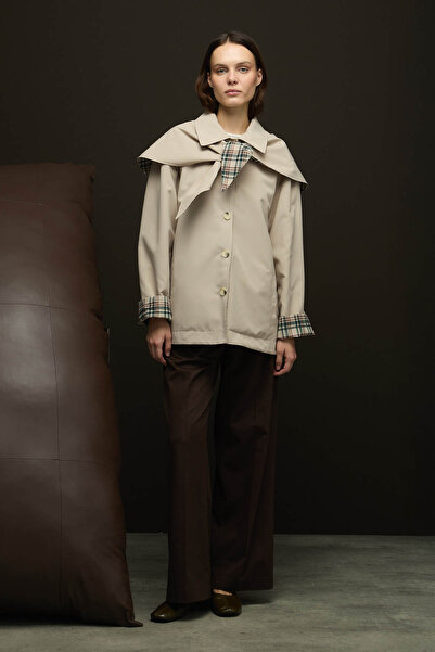 SENA GÜVEN Alba Çift Taraflı Trençkot Taş