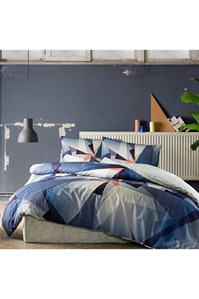 Talis Lenjerie de Pat 1 Persoana cu elastic Duncan Bleumarin 100x200, Bumbac ...