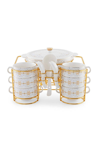 TOHFAT مجموعة حساء مكونة من 15 قطعة بنقوش جميلة