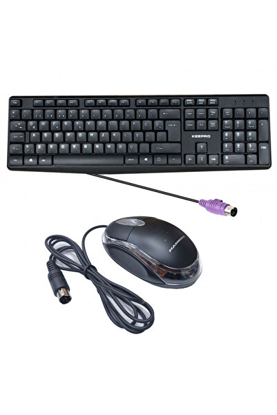 KEEPRO PS2 girişli klavye mouse set eski yuvarlak tip ps2 mouse klavye seti