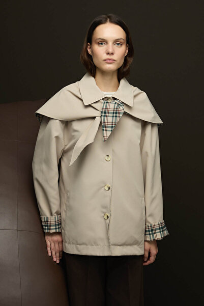 SENA GÜVEN Alba Çift Taraflı Trençkot Taş