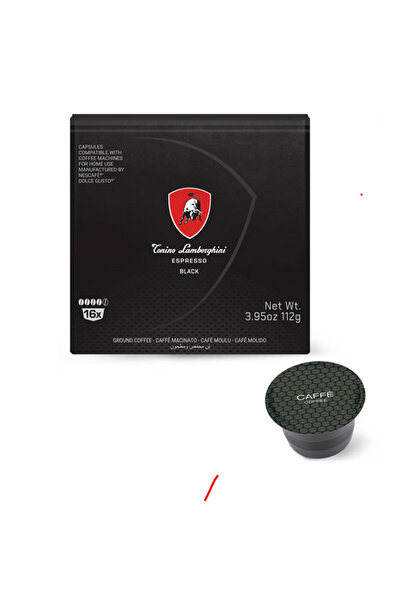 Tonino Lamborghini Coffee capsules, Espresso Black, Dolce Gusto compatible, 16 pcs x 7 g