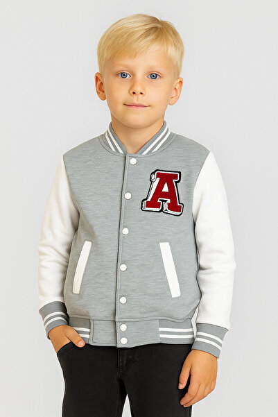 CiciTime Çocuk Modası Winter Unisex Children's Open-Front Warm College Jacket Cardigan