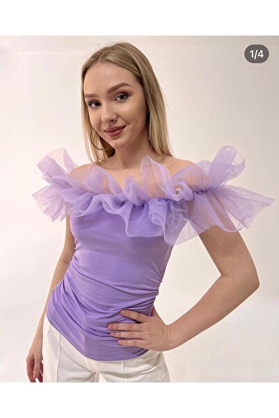 Genel Markalar Yandan Büzgülü Fırfırlı Bluz