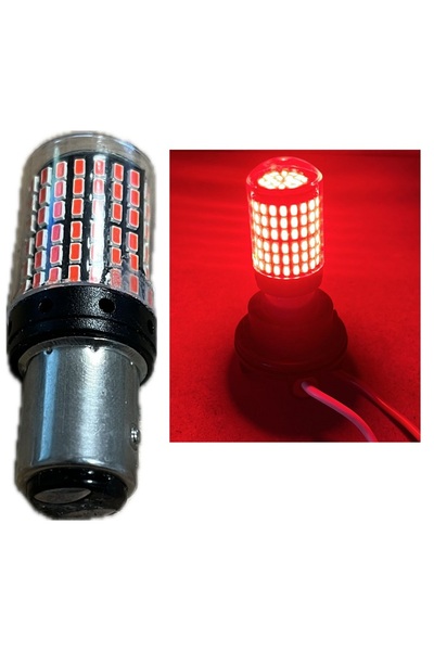 TEKNOPARTS Oto Led Fren Stop Park Ampulü Kırmızı 93 Çift duy P21w 144 ledli 1 adet