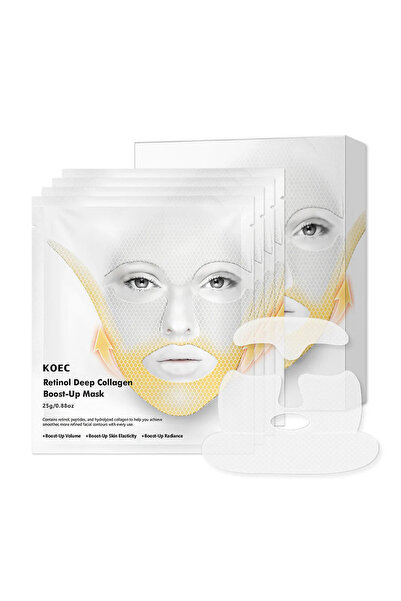 KOEC Gıdı Toparlayıcı, Retinol Kolajen Lifting Etkili Yüz Maskesi, 25g 4 Adet
