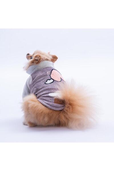 Pawstar Gray Verona Jacket Gray Heart Pattern Soft Snap Fastener Cat Dog Jack...