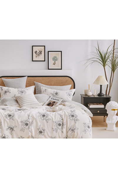 Dercasa Bed Linen Set for Double Bed – 100% Cotton (4 Pieces)