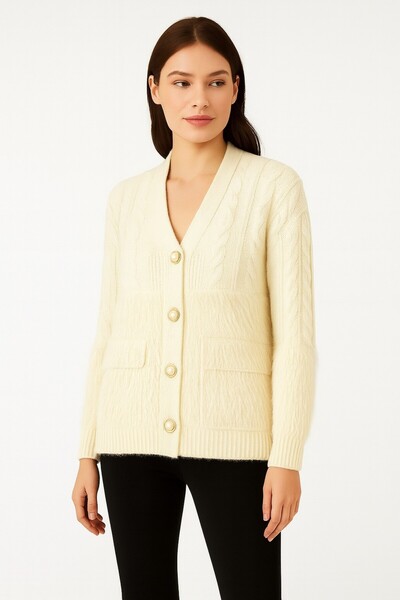 centilmen Bdk Plush Detailed Cardigan 1078-26K