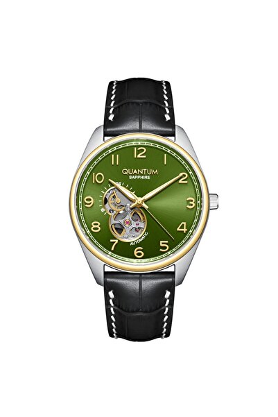 Quantum Qmg1241.371 Leather Cord Automatic Mechanism 10 Atm Water Resistant B...