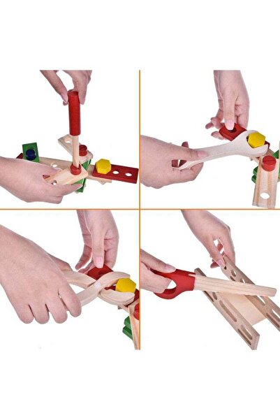 LIXADA مجموعة ألعاب بناء خشبية تعليمية غير سامة للأطفال، مكونة من 43 قطعة