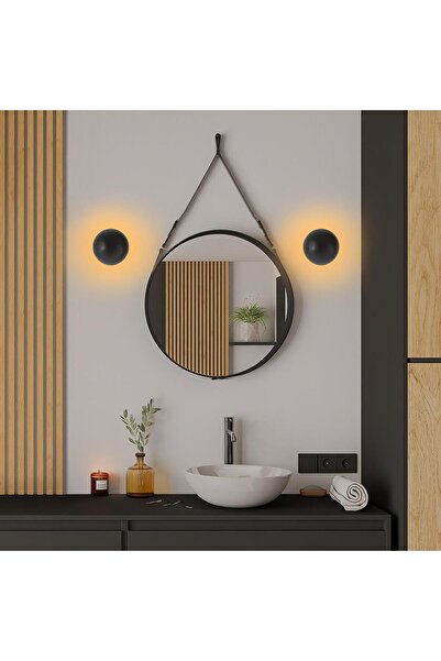 MOİRA Fungal Modern Metal Plated Single Wall Sconce Black Diameter 16cm, Minimalist Decor Lighting Fungal13361A
