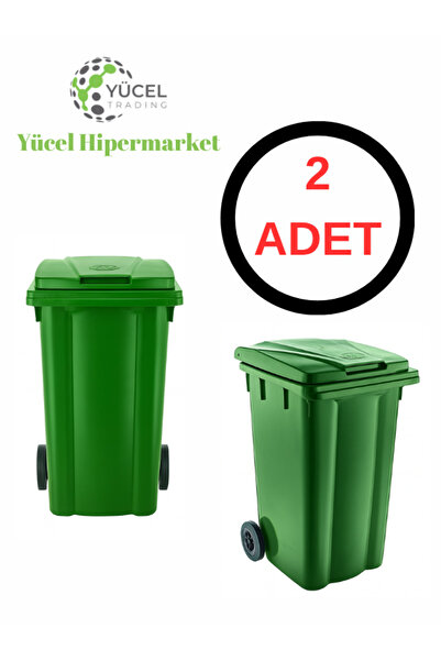 Yücel Hipermarket 2’ Adet 240 Litre Büyük Boy Plastik Çöp Kovası | Dış Mekan Atık Konteyneri