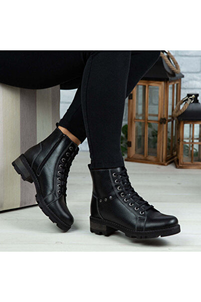 Demalis Γυναικείες γνήσιες δερμάτινες μπότες |   C BO3 Μαύρο