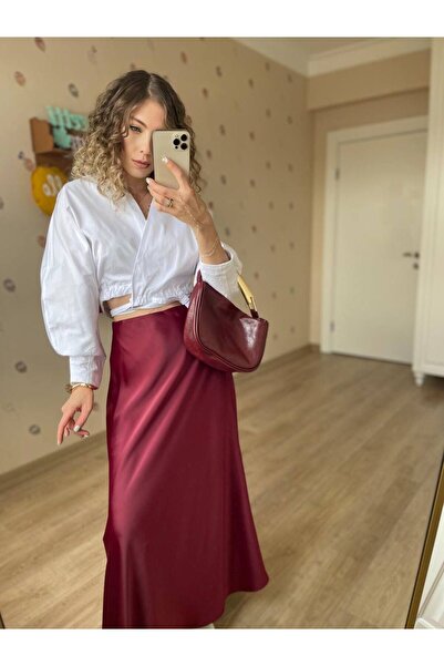 Fiori Πολυτελής ποιότητας Maxi Μακριά Σατέν Φούστα με Ελαστική Μέση