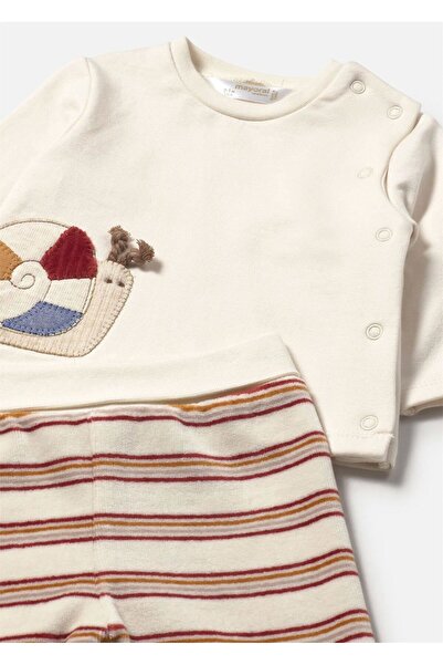 MAYORAL Baby Striped Top and Bottom Set Cream 2566