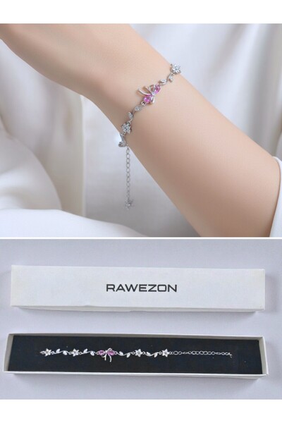 RAWEZON سوار فولاذي من نيروفيا مع تفاصيل فيونكة ونجمة من الأحجار - هدية للحبيب، خاصة بالأشخاص المحبوبين