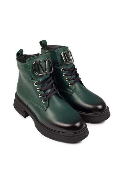 Demalis Women's boots made of genuine leather | 730 Color Green