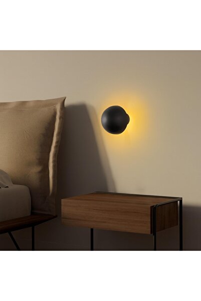 MOİRA Fungal Modern Metal Plated Single Wall Sconce Black Diameter 16cm, Minimalist Decor Lighting Fungal13361A