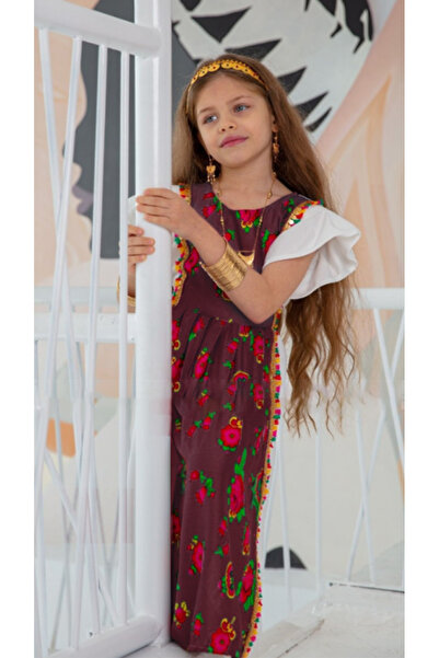 outline Burgundy cotton shawl dress