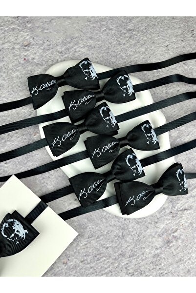 Toka Sepetim Siyah Atatürk ve İmzalı 10 Kasım Papyonu Çocuk Papyonu 1 Adet