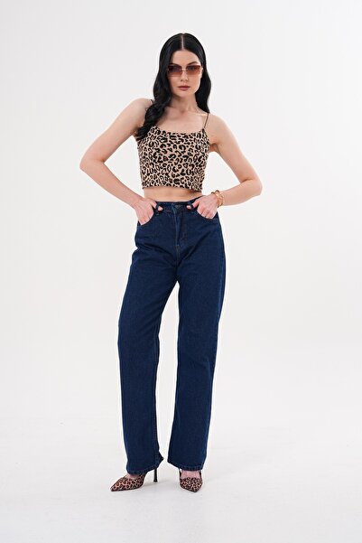 DİVİN Magazin de stil la modă- PANTALONI DENIM LARGI PENTRU FEMEI talie înaltă