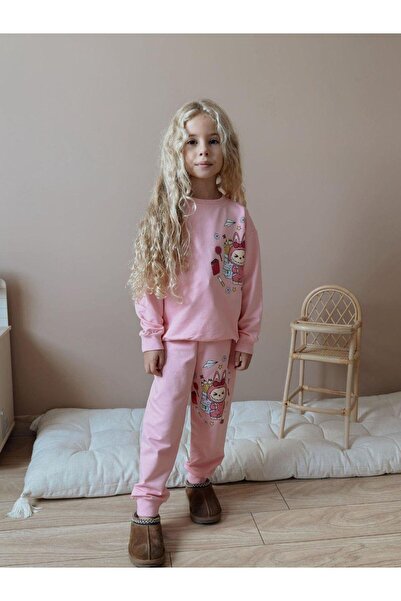 cgboutiquestylekids طقم Cg Kids Labubu 2 iplik للفتيات من طراز سوبر ستايل مطبوع