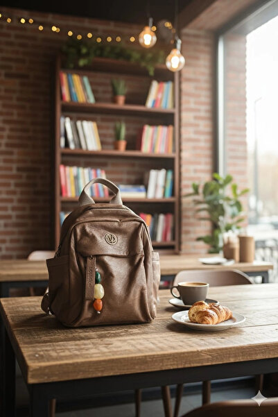 Levidor CAMEL TAŞ CHARM DETAYLI OMUZ ÇANTASI