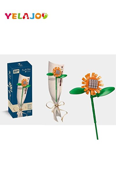 Yelajoy Flower Bouquet Sunflower Building Block Sets Artificial Flowers Creative Toys Kits Birthday Gifts Ho