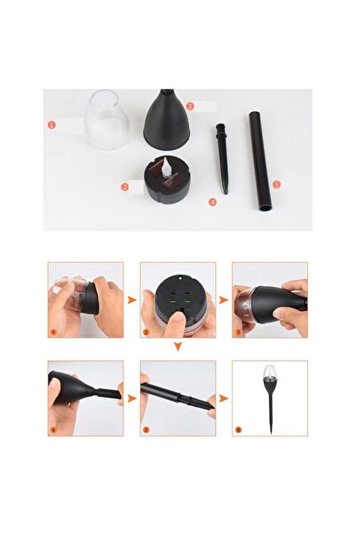 Flippy Solar LED Wine-Glass Garden Lamp, 37.5 cm, Flame Effect, PVC & ABS, 2V, 200mAh, Multicolor