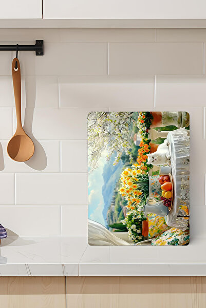 kutuTR Spring Scenery Tempered Glass Cutting Board 21X30 cm Size Uv Printing ...