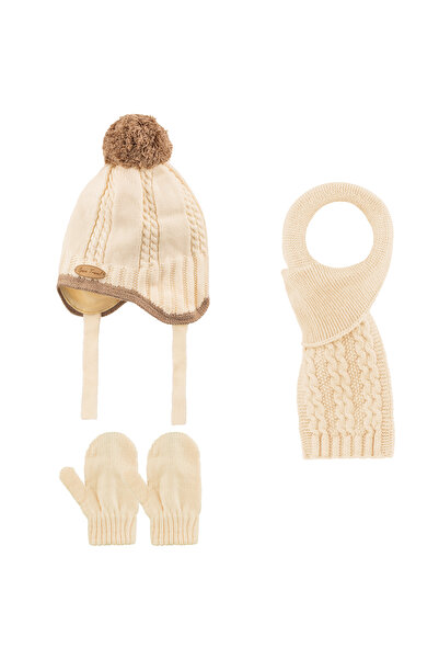Kitti Scarf, Beanie, and Gloves Set for 0-18 Months Baby Boy